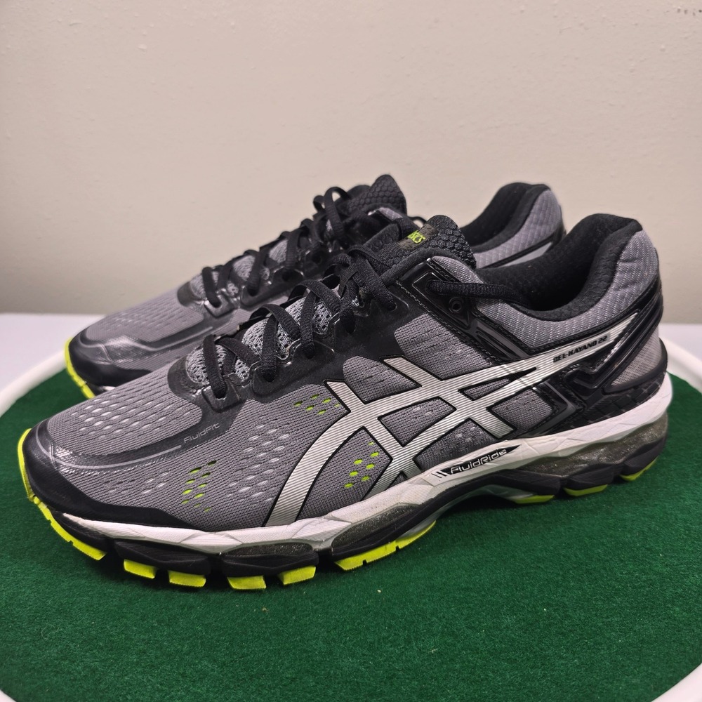 Asics Gel-Kayano 22 Running Shoes Mens 12W 2E Grey Black T548N Performance